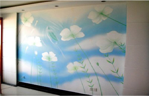 简阳画墙绘怎么画好白云的蓬松感？