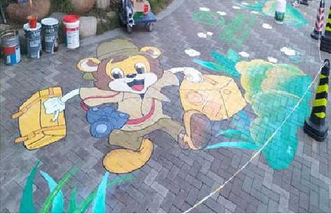 简阳夏季画地面彩绘会遇到的问题