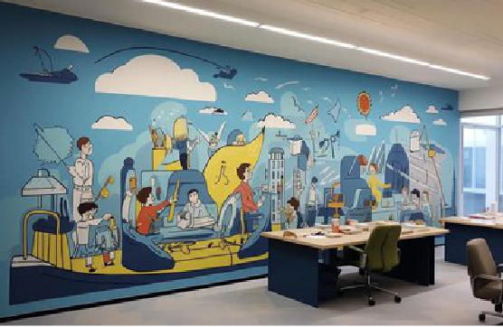 简阳办公室墙绘的特点。