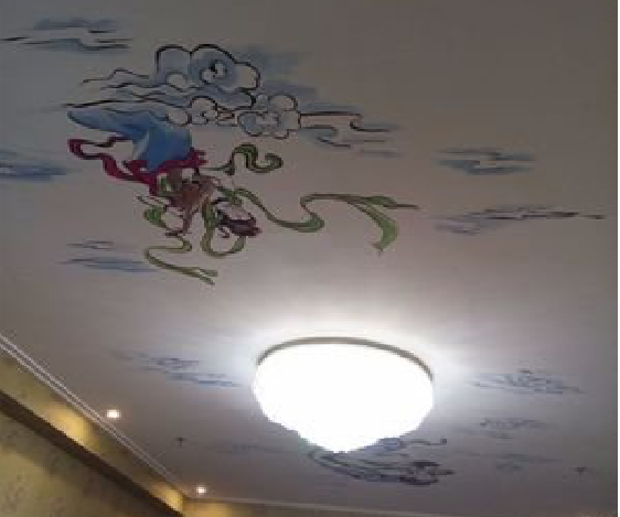 简阳如何快速绘制天花板上的手绘墙？