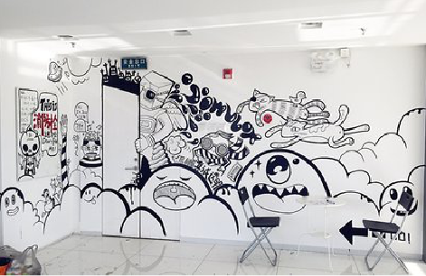 简阳手绘墙并非传统涂鸦。